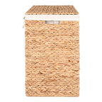 Panier à linge rectangulaire en jacinthe d’eau naturel avec couvercle 43x32 cm