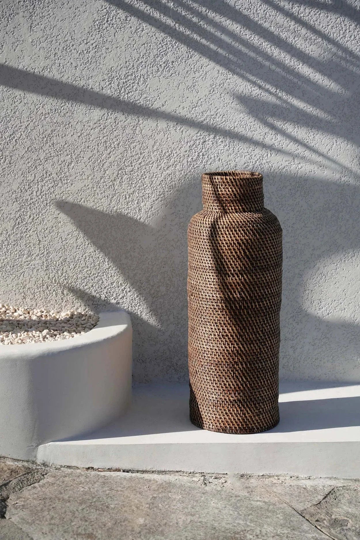 Panier à parapluies en rotin marron naturel 67 cm