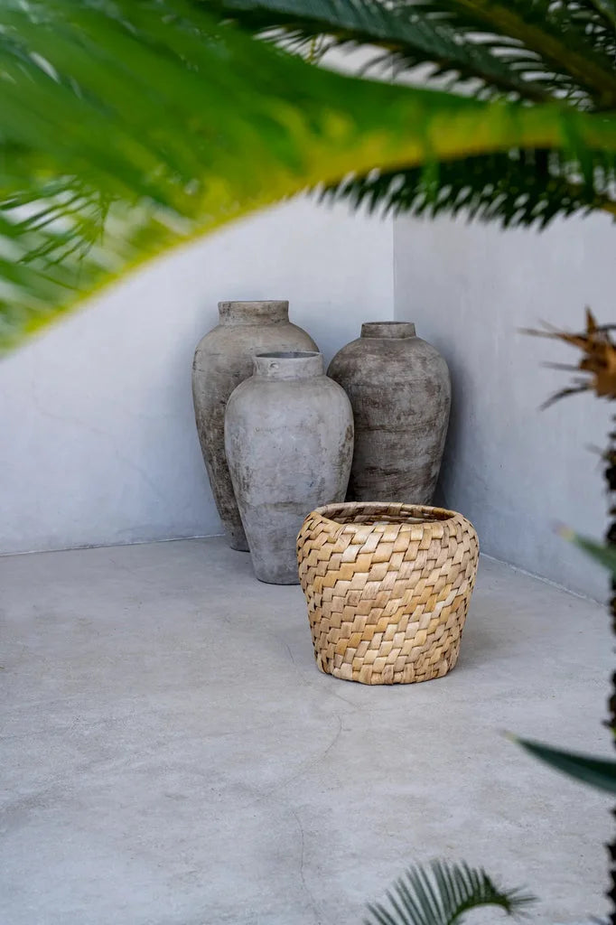 Panier cylindrique tissé Le Panier Chidi pour rangement élégant et naturel