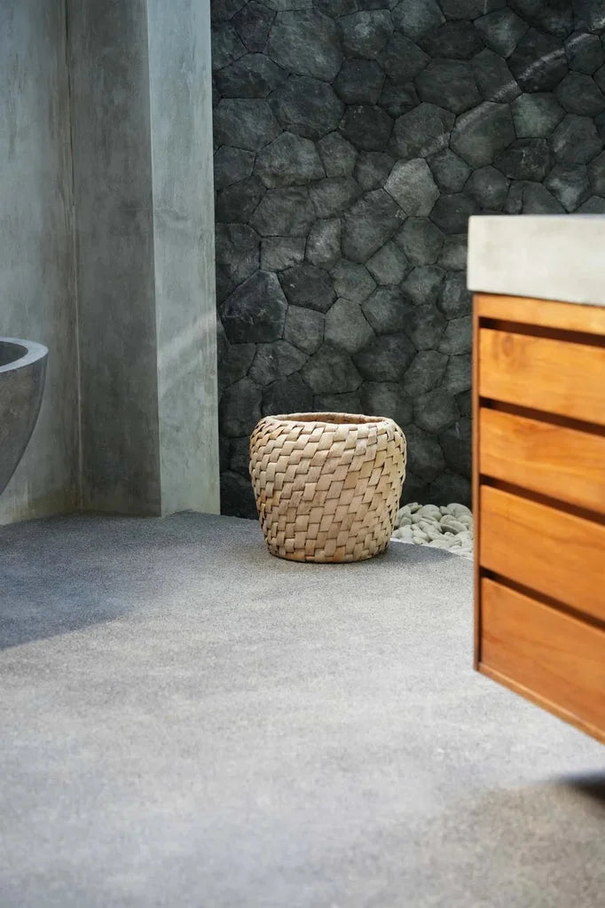 Panier cylindrique tissé Le panier Chidi pour rangement intérieur en fibre naturelle