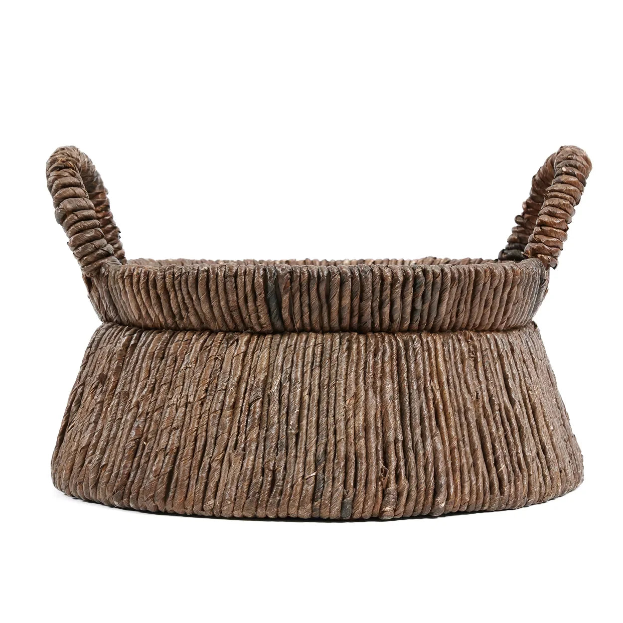 Panier en feuille de bananier tressé 42x26 cm avec poignées, décoration artisanale