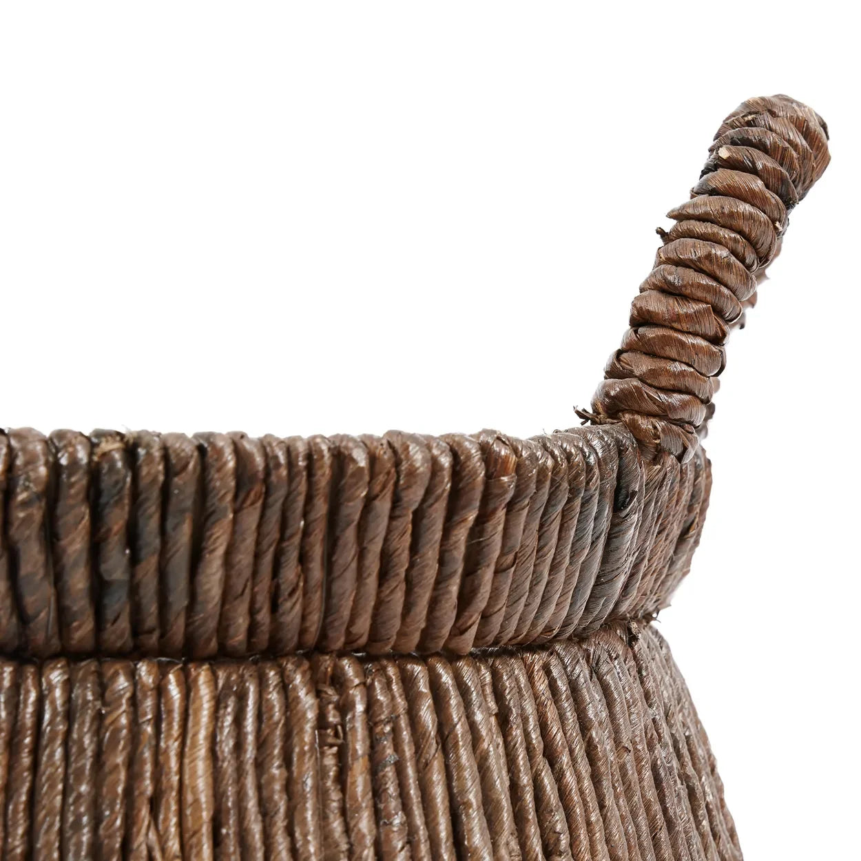 Panier en feuille de bananier tressé avec poignée, dimensions 42x26 cm
