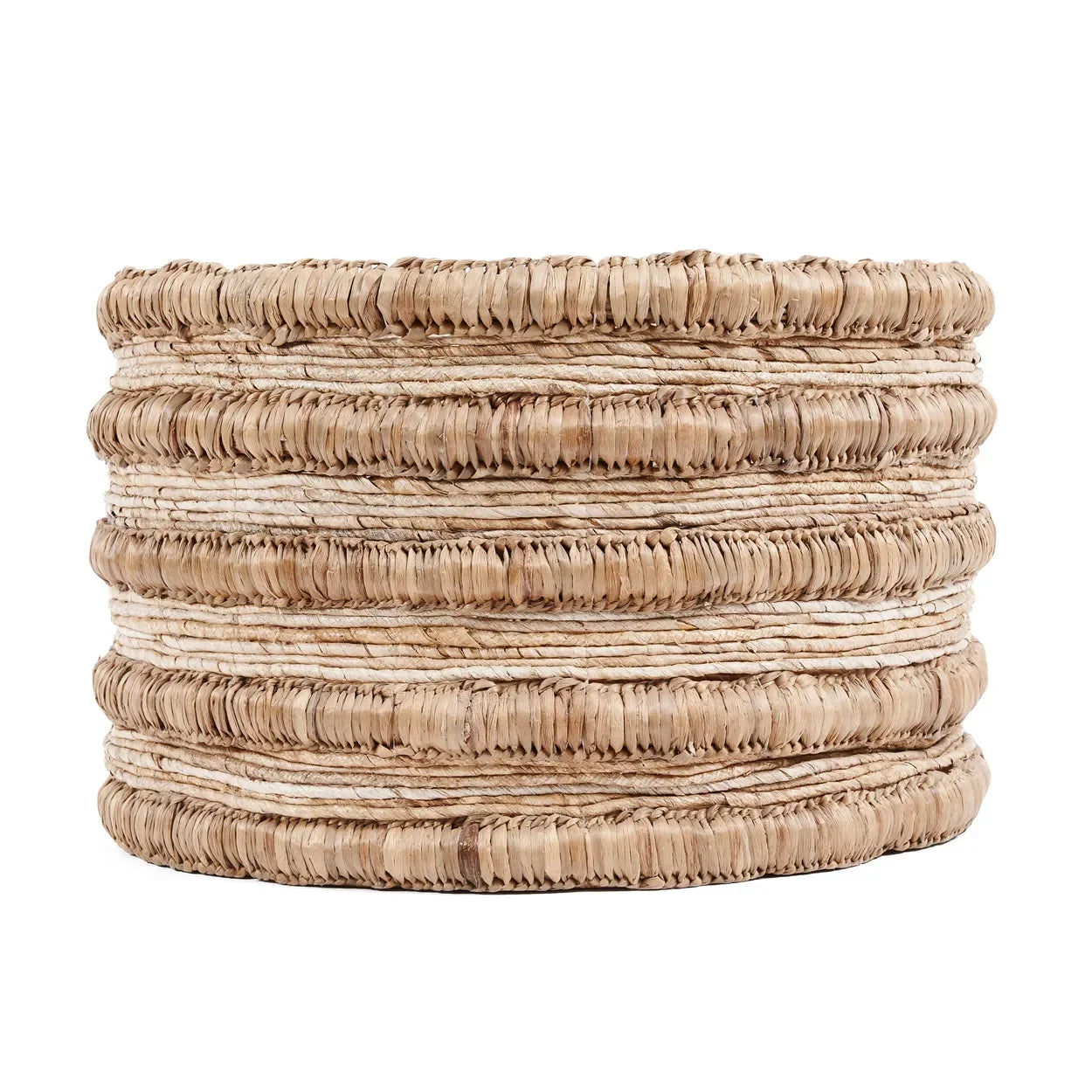 Panier en jacinthe d’eau naturel cylindrique 54x54x36 cm pour rangement décoration