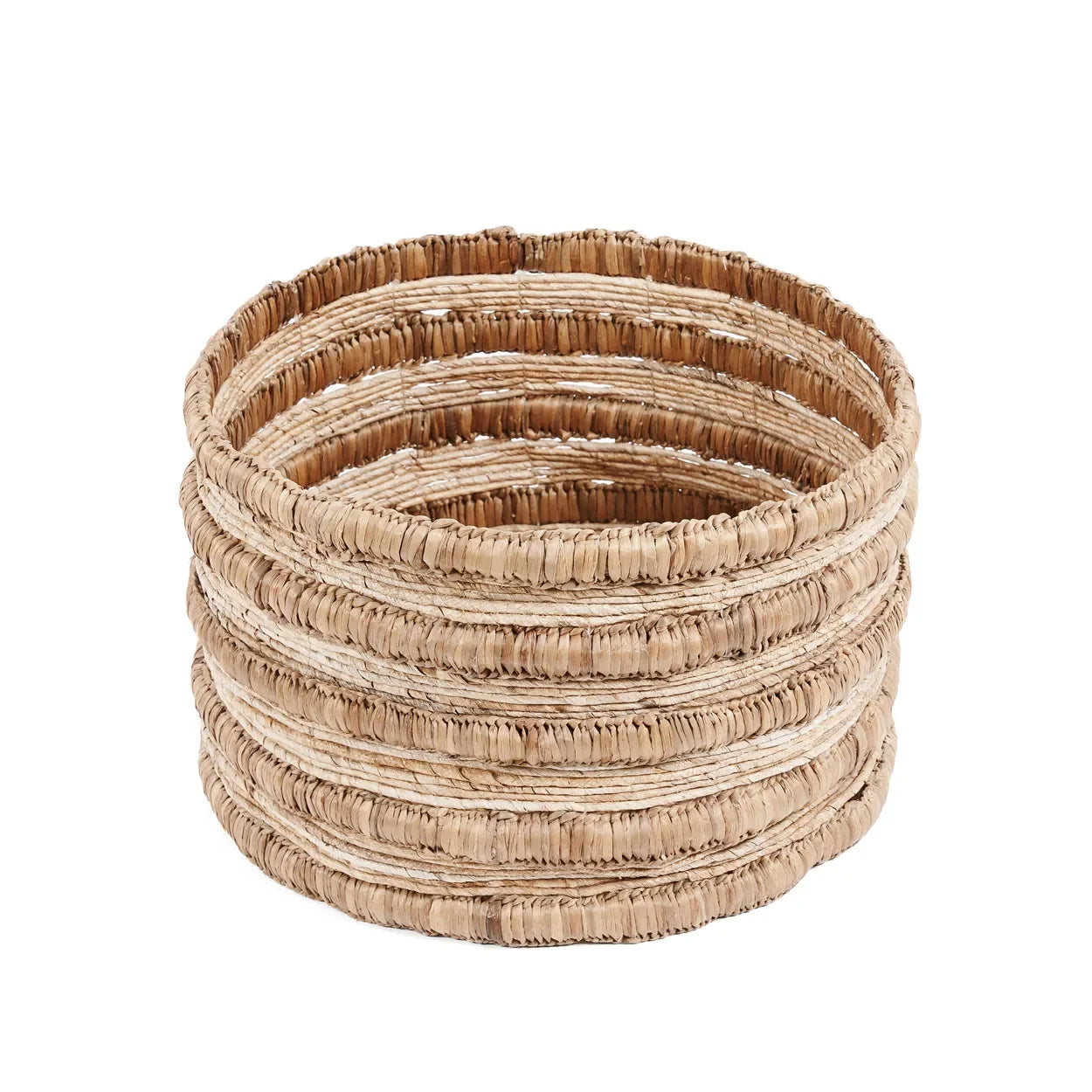 Panier en jacinthe d’eau naturel cylindrique tissée à la main 54x54x36 cm