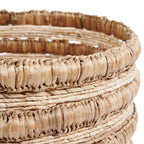 Corbeille en fibres naturelles tissées, dimensions 54x54x36 cm, en jacinthe d’eau
