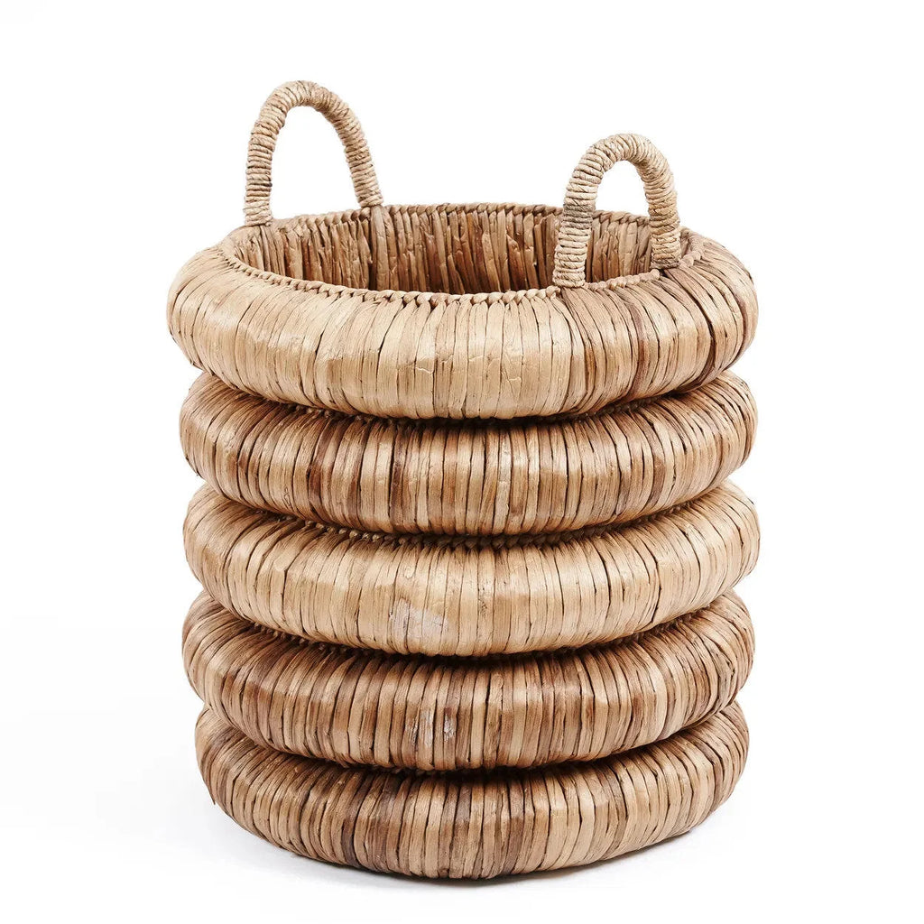 Panier en jacinthe d’eau naturel avec poignées 66 cm