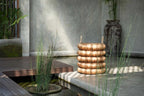Panier en jacinthe d’eau naturel avec poignées, cylindre tissé, 66 cm