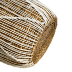 Panier en jonc de mer tressé avec poignées blanc et bas, hauteur 40 cm