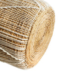 Panier en macramé cylindrique en jonc de mer naturel et blanc avec poignées