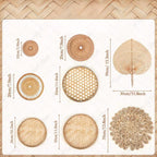 Panier mural osier et rotin lot de 8 dimension