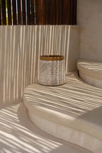 Panier en osier blanc avec rebord marron pour Le Panier Pandan #2