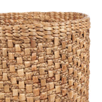 Panier de rangement cylindrique en fibres naturelles tressées couleur naturelle