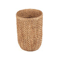 Panier de rangement cylindrique en fibres naturelles tressées couleur naturelle