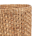 Panier de rangement cylindrique en fibres naturelles tressées couleur naturelle