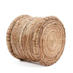 Panier de rangement en fibres naturelles tressées beige cylindrique ronde Ø38 cm