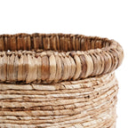 Panier de rangement en fibres naturelles tressées beige de forme ronde Ø38 cm