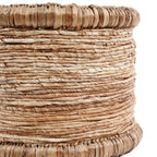 Panier de rangement en fibres naturelles tressées beige en forme ronde Ø38 cm
