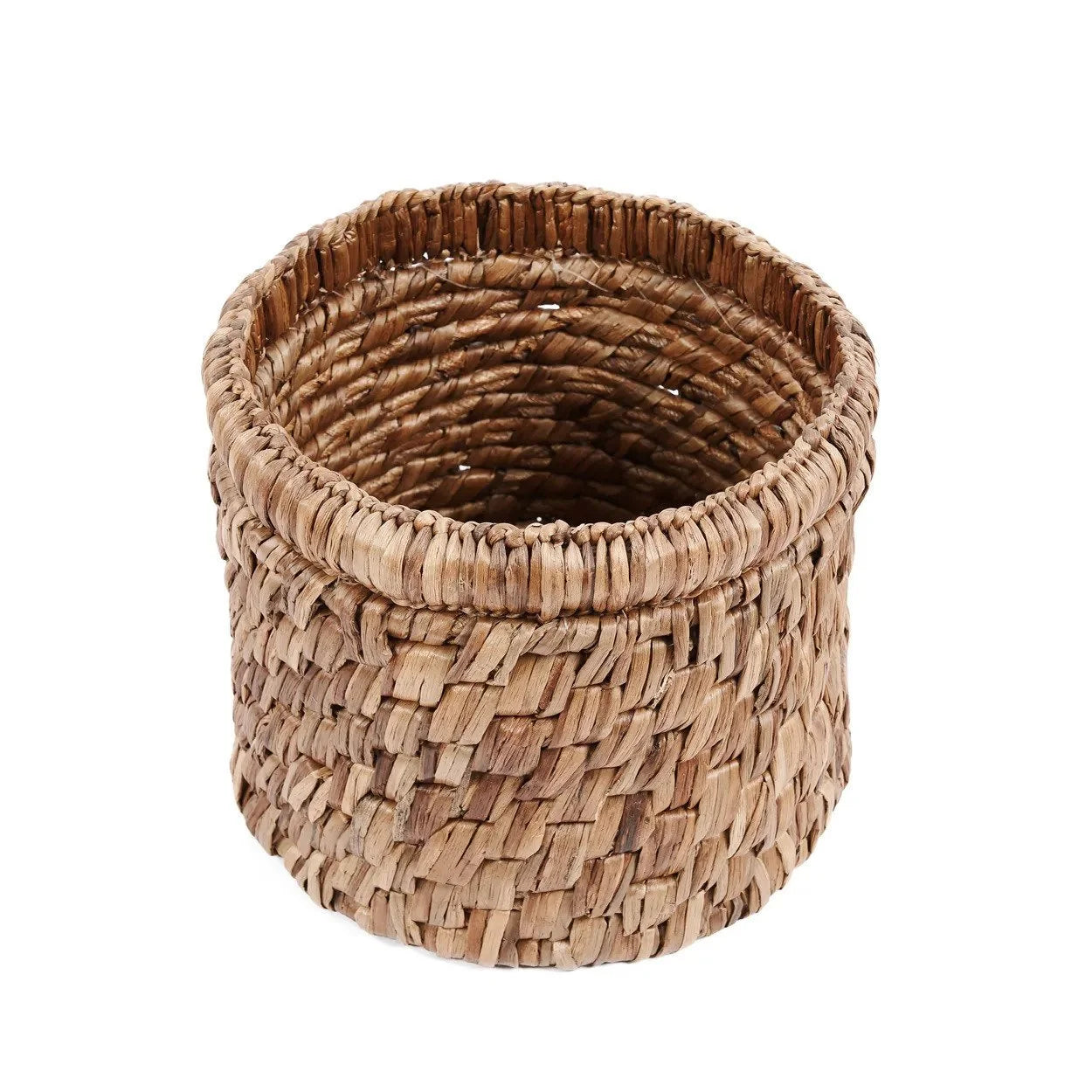Panier de rangement en jacinthe d’eau tressée cylindrique naturel Ø34 cm