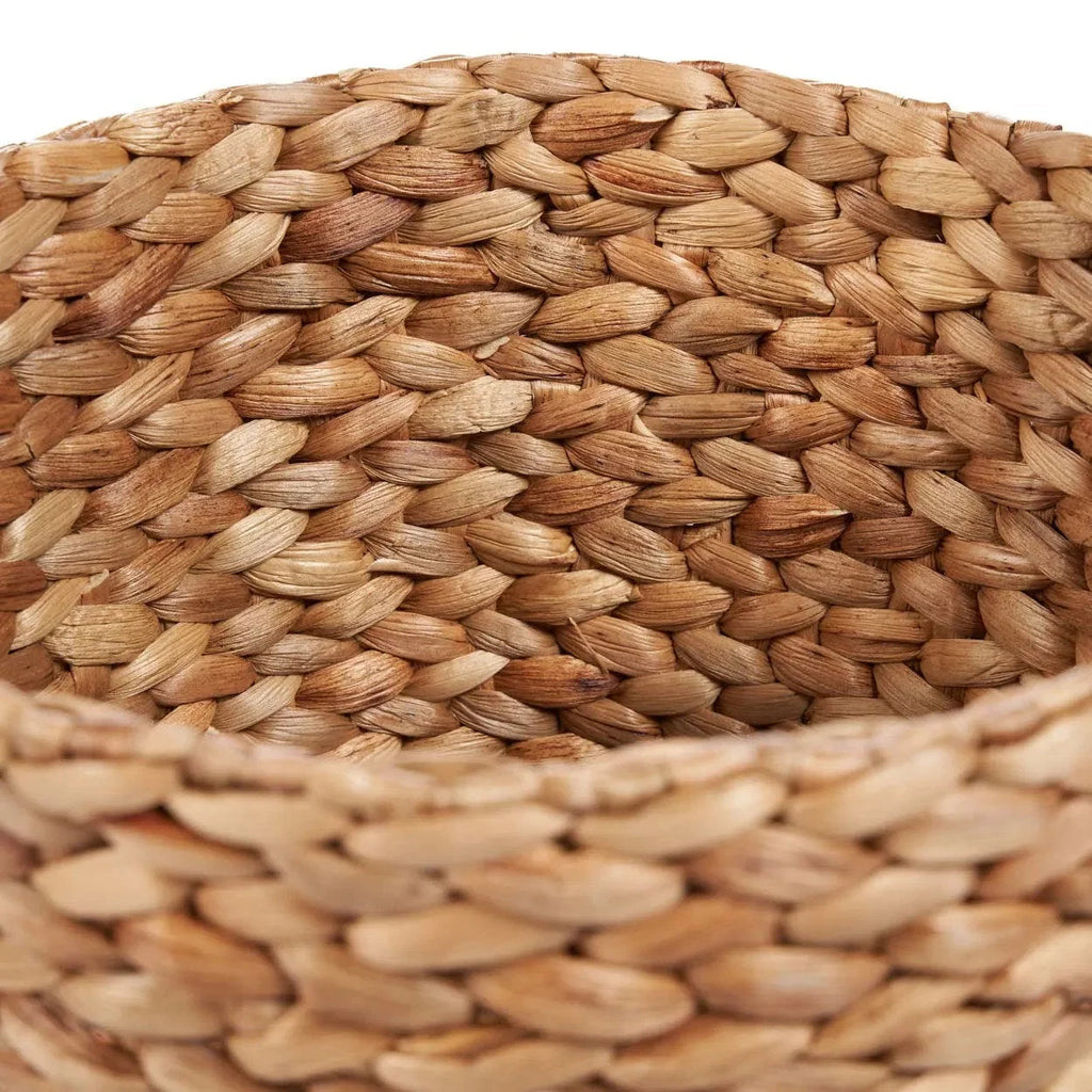 Panier de rangement en jonc de mer tressé naturel cylindrique