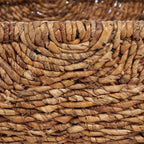 Panier de rangement rectangulaire en feuille de bananier naturelle avec poignées