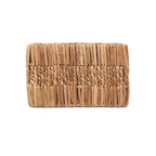 Panier de rangement rectangulaire en feuilles de bananier tressées naturel