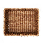 Panier de rangement rectangulaire en feuilles de bananier tressées naturel