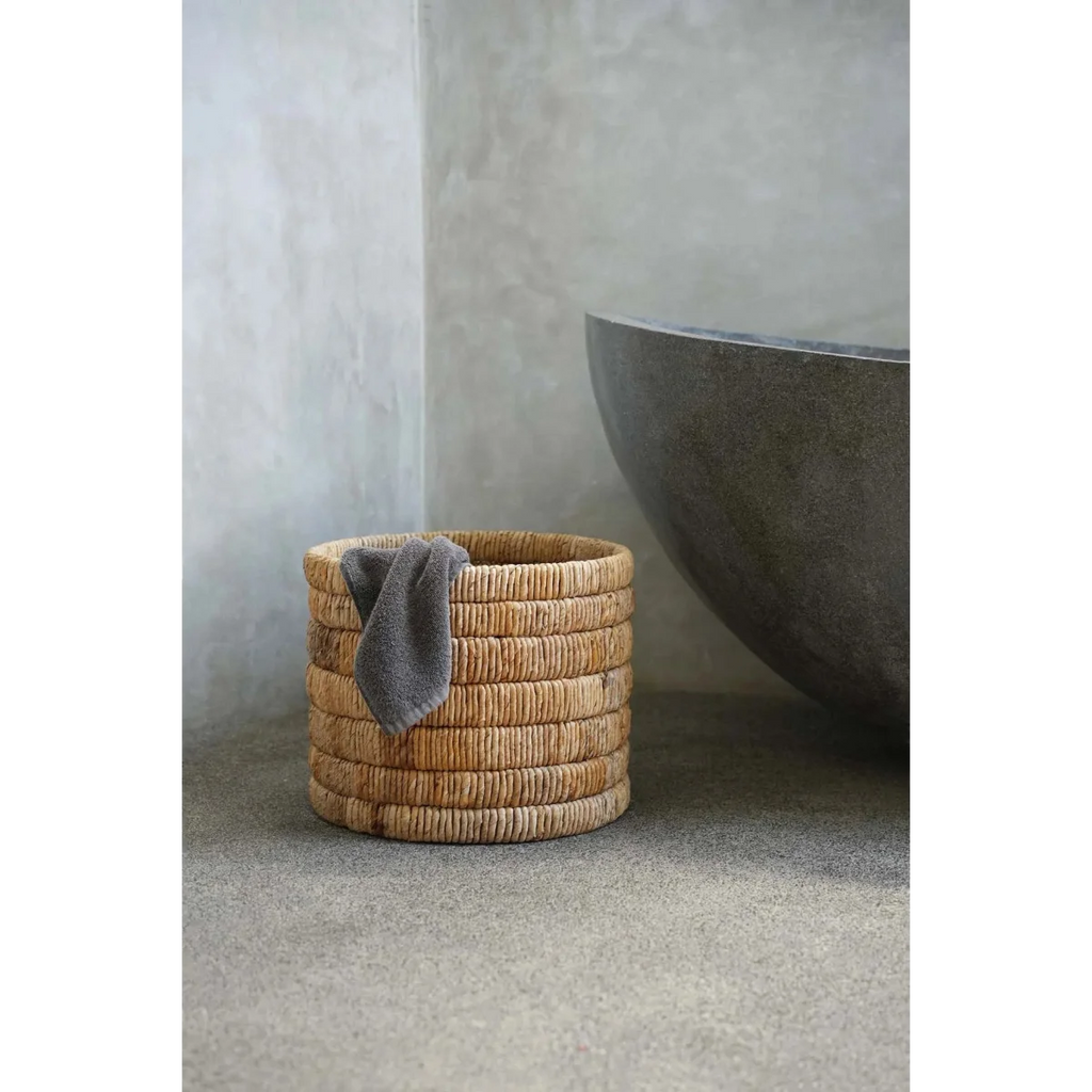 Panier de rangement rond en feuilles de bananier – Ø37 cm