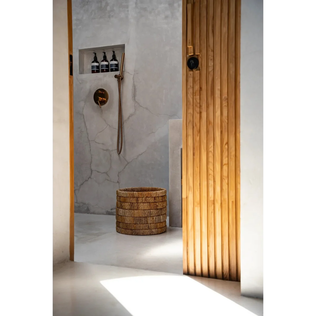 Panier de rangement rond en feuilles de bananier – Ø37 cm