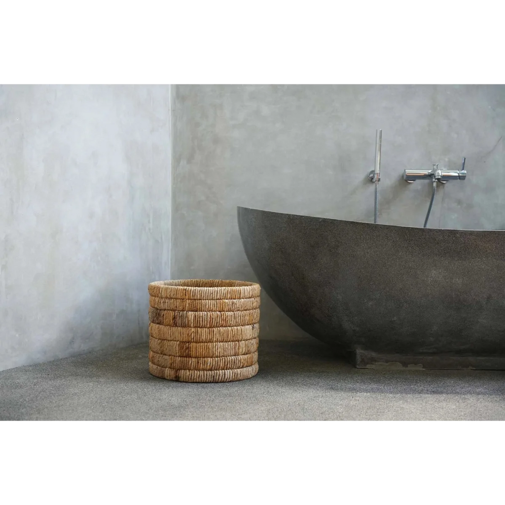 Panier de rangement rond en feuilles de bananier – Ø37 cm