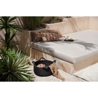 Panier de rangement rond en rotin noir avec poignées – Ø60 cm