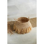 Panier en raphia naturel avec franges – 30 x 36 cm