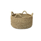 Panier rond en herbe marine naturel avec poignées torsadées – Ø45 cm