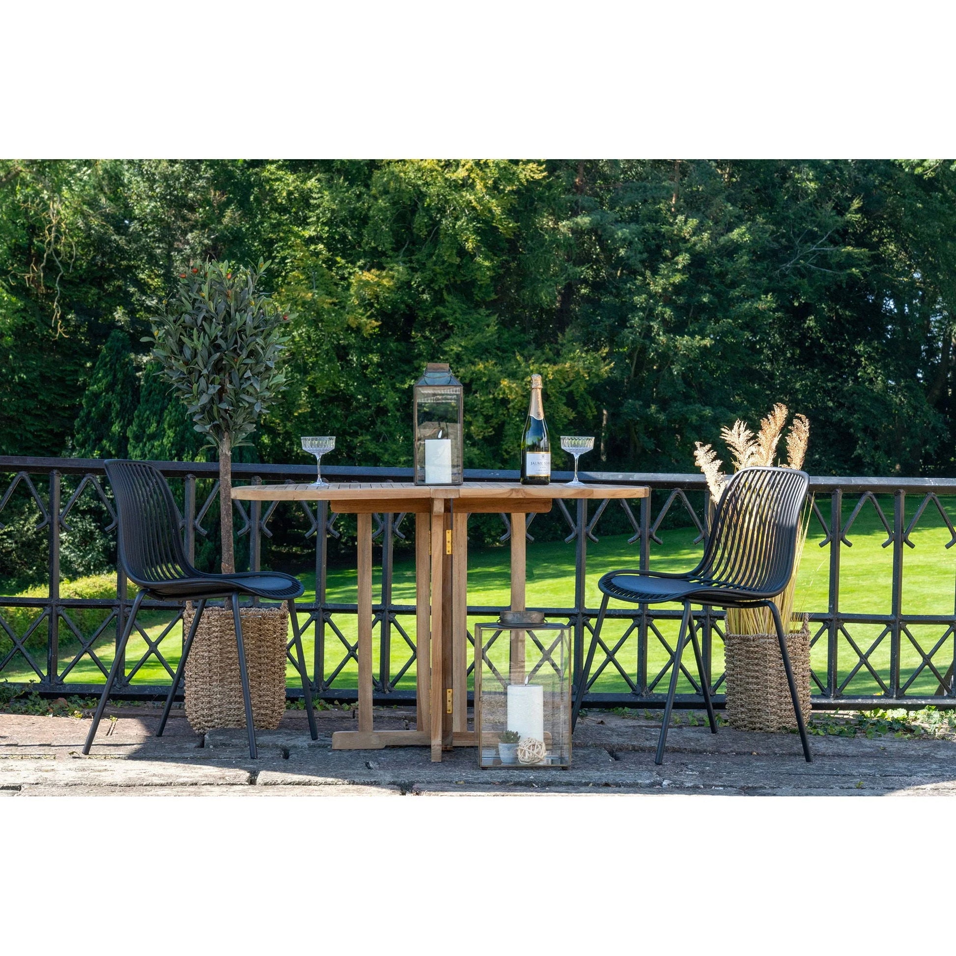 Ensemble de mobilier de jardin rond en jonc de mer naturel, lot de 3
