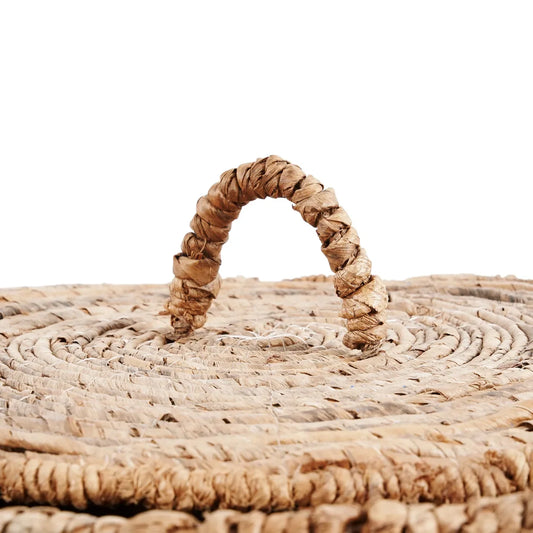 Panier en feuilles de bananier naturel avec poignée, lot de 2, 50 cm