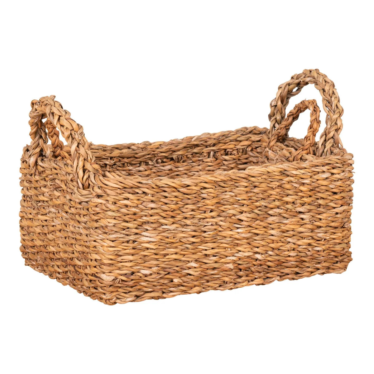 Panier de rangement en herbe de mer naturelle tressée, lot de 2