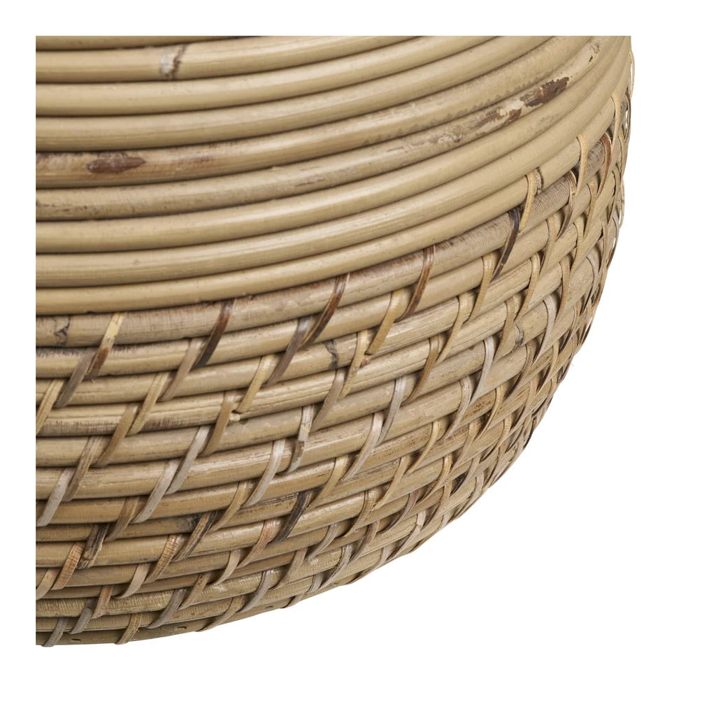 Panier en rotin kubu naturel 35 cm, lot de 2, tissé serré et usé