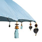 Parasol balinais 180 cm en bois et tissu bleu pastel