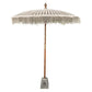Parasol balinais en macramé avec mât sculpté bois 250 cm