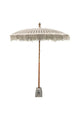 Parasol balinais en macramé avec mât sculpté bois 250 cm