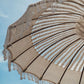 Parasol balinais en macramé avec mât sculpté bois 250 cm