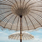Parasol balinais en macramé avec mât sculpté bois 250 cm