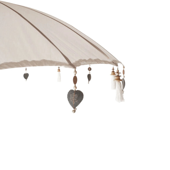 Parasol crème 250 cm avec pampilles