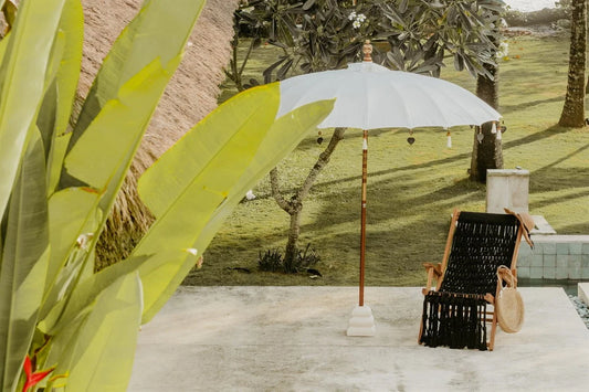 Parasol crème 250 cm avec pampilles
