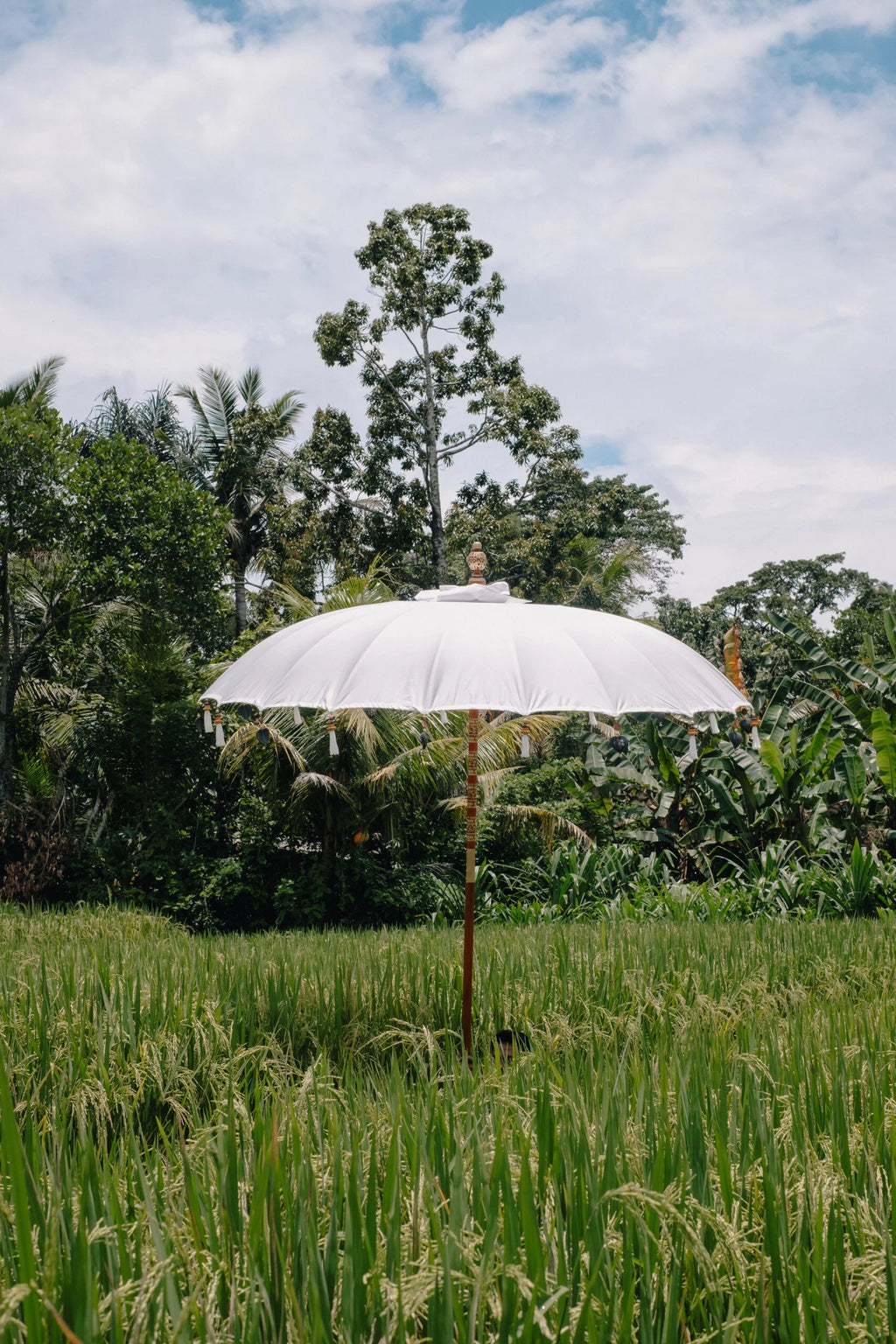Parasol crème 250 cm avec pampilles