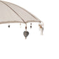 Parasol crème en tissu Naghata 280 cm avec bois sculpté