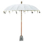 Parasol crème en tissu Naghata 280 cm avec bois sculpté