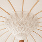 Parasol crème en tissu Naghata 280 cm avec bois sculpté