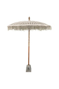 Parasol en macramé balinais 180 cm avec pied en bois