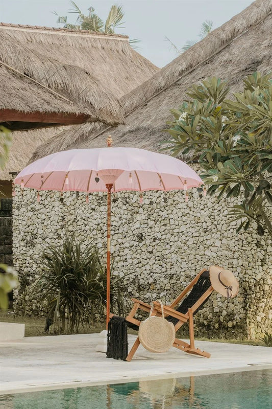 Parasol rose poudré 180 cm