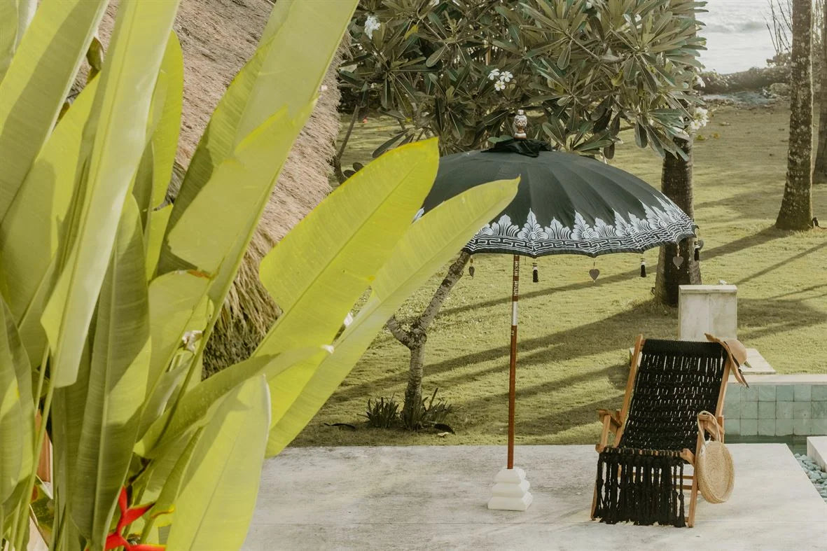 Parasol en tissu imperméable 250 cm noir